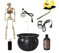 Bollitore per streghe galleggianti, set di pozioni magiche galleggianti con pentola per streghe e generatore di nebbia - Decorazioni per feste oggetti spaventosi per interni festivi, cucina, mensola