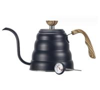 Bollitore per tè Bollitore per tè Bollitore per il tè Fornello a testa in tessuto con termometro in acciaio inox bollitore da versare sopra bollitore (nero)