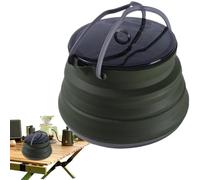 Bollitore pieghevole, 1,5 l, pentola pieghevole da campeggio per cucinare all'aperto, pentole resistenti al calore con grande capacità, funzione di ebollizione rapida, gadget da cucina per escursioni