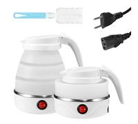 Bollitore Pieghevole,600 ml piccolo bollitore da viaggio 5 minuti Bianco Pieghevole Bollitore Elettrico Portatile per viaggi,campeggio,Ufficio,attività all'aperto