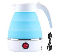 Bollitore pieghevole da 0,6 l, portatile, pieghevole, da viaggio, piccolo, 5 minuti, in silicone, per campeggio, viaggi, attività all'aperto (azzurro)