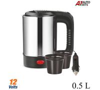 Bollitore Portatile 12V 500ML Da Viaggio Scaldacqua Auto Van Campeggio Argento