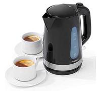 Bollitore Progress® EK2898P-VDE Deco con spina europea, 1.7 l |3000 W |Nero/acciaio inossidabile | Design Art Deco |base girevole a 360° e spegnimento automatico | bollire fino a 8 tazze