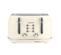 Bollitore Salter Retro 1.7 L - Ebollizione Rapida da 3KW, Base a 360°, Filtro Anticalcare Rimovibile, Finestra di Livello Acqua, Indicatore Luminoso, Sensore a Secco e Spegnimento Automatico, Crema