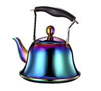 bollitore smaltato, Teiera in acciaio inossidabile, teiera da campeggio, bollitore con fondo piatto ispessito for fornelli a induzione e a gas(C)