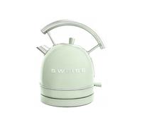 SWEISS Bollitore elettrico vintage KTL7, 1,8L, acciaio inox, compatto, pratico, 2200W, Ebollizione rapida, Livello dell'acqua visibile e graduato, Spegnimento automatico, Base 360°, Verde