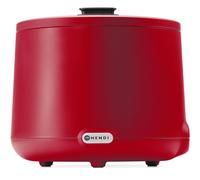 HENDI Bollitore per Zuppa Elettrico UNIQ, 8L, Rosso | Alluminio, acciaio inox, PP e vetro temperato, 220-240V/500W, 35-85°C, ⌀365x(H)325mm
