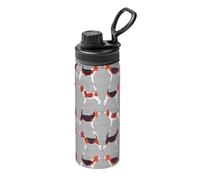 Bollitore termico in acciaio inox con stampa Beagle Patterns, 510 g, per sport, fitness, viaggi