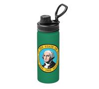 Bollitore termico sportivo con bandiera di Washington, 510 g, borraccia per bevande calde e fredde, perfetta per viaggi, escursioni, campeggio