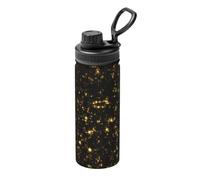 Bollitore termico sportivo con stampa oro e nero, 510 g, per ciclismo, palestra, basket, all'aperto, adatto come regalo