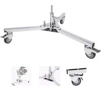 BOLLUMA Base per luce in acciaio inox resistente con adattatore da bambino per bambini, ruote per fotografia video, 165 lb / 75 kg di carico, base a tartaruga con Dolly Caster