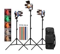 BOLLUMA Fresnel 150 W Wolfram Spotlight Kit Mandarino, luce fissa proiettore con lampadina alogena, filtro gelatina, morsetti, porta luce e borsa per il trasporto per studio video, fotografia digitale