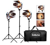 BOLLUMA Luce fissa Fresnel Wolfram Spotlight Proiettore 500W Kit Pro Film Fresnel Tungsten Spotlight Lighting Studio Video per film, pubblicità, TV speciale, fotografia digitale 3 set
