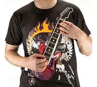 BOLLUMA Maglietta a Maniche Corte per Uomo e Donna, Motivo Chitarra Rock Elettrica, Cool Vintage Chitarra Elettrica T-Shirt per Compleanno, Halloween, Natale o Qualsiasi Occasione, S