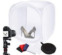 BOLLUMA Scatola di Luce Foto Studio 90x90x90cm, Portatile Tenda di Shooting Pieghevole con 4 Colori di Sfondo, Light Box Cubo Luminoso per Prodotto Fotografia