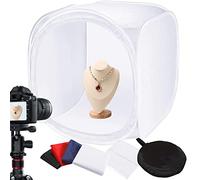 BOLLUMA Scatola luminosa 60 x 60 x 60 cm, Studio fotografico portatile Lightbox Kit tenda pieghevole con 4 colori tele di sfondo per fotografia