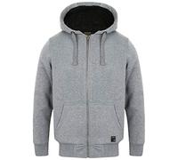 Bolo 2 Zip Through Hoodie With Borg Lining In Mid Grey Marl - Dissident-XXL