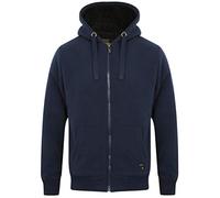 Bolo 2 Zip Through Hoodie With Borg Lining In Midnight Blue - Dissident-XXL