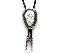 Bolo Cravatte Per Uomo - Accessori Per Camicie Con Cravatta Turchese Con Ciondolo A Goccia D'Acqua Con Motivo Antico, Collana Per Tutto Il Fiammifero Femminile Europea E Americana, Bianco, Taglia Un