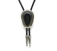 Bolo Cravatte Per Uomo - Accessori Per Camicie Con Cravatta Turchese Con Ciondolo A Goccia D'Acqua Con Motivo Antico, Collana Per Tutto Il Fiammifero Femminile Maschile Europeo E Americano, Nero, Ta