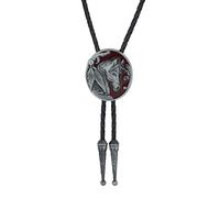 Bolo Cravatte Per Uomo - Western Cowboy Horse To Success Point Oil Uomo Donna Cravatta Gioielli, Collana All-Fiammifero Con Corda In Pelle Vintage Europea Americana, Argento Antico, Taglia Unica