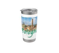Bologna Emilia-Romagna Italia Souvenir vintage Bicchiere termico in acciaio inox doppia parete
