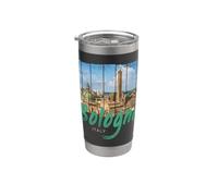 Bologna Emilia-Romagna Italia Souvenir vintage Bicchiere termico in acciaio inox doppia parete