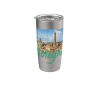 Bologna Emilia-Romagna Italia Souvenir vintage Bicchiere termico in acciaio inox doppia parete