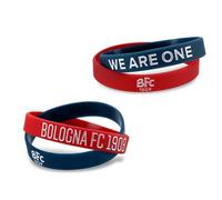 Bologna FC Braccialetti in Silicone, Set di 2, Rosso e Blu, Design 'We Are One', Prodotto Ufficiale