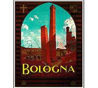 Bologna Vintage Travel Metal Tin Sign Poster Targa da parete in alluminio metallo poster 20 x 30 cm
