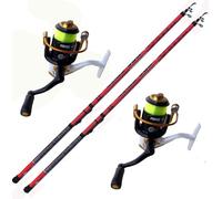 Bolognese mt 4 Canna Mulinello Mare Lago Fiume Kit Trota passata Galleggiante Filo