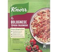 Bolognese Typisch Italianisch - Preparazione del condimento italiano per pasta alla bolognese, di pasta senza esaltatori di sapidità - 3 porzioni - Compatibile con Knorr Fix - 42g