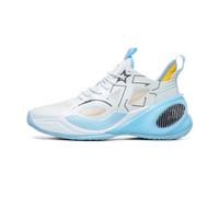 Bolognifi Scarpe Sportive Alte in Tessuto for Allenamento da Basket Uomo Attrezzature da Basket(White,37 EU)