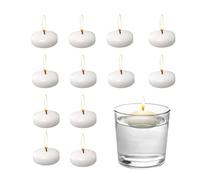 Bolosa 12 candele galleggianti, colore bianco, galleggianti, impermeabili, 35 x 16 mm, candele di cera di soia, candele galleggianti, candele bianche grandi, candele galleggianti, 30 - 60 minuti