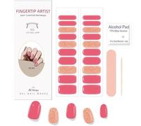 Boloshine 20 Pezzi Strisce per Smalto Gel per Unghie Semi-indurito, Francese Unghie Adesivi Decalcomanie Autoadesive, Lunga Durata Sticker Unghie per Donne Ragazze - Ciambella Rosa
