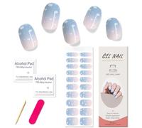 Boloshine 20Pcs Smalto Adesivo per Unghie, Lunga Durata Unghie Gel Adesive UV, Autoadesiva Semi Indurite Strisce per Smalto Gel per Unghie (Mare di Nuvole al Crepuscolo)