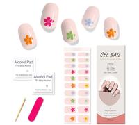 Boloshine 20Pcs Smalto Adesivo per Unghie, Lunga Durata Unghie Gel Adesive UV, Autoadesiva Semi Indurite Strisce per Smalto Gel per Unghie (Fata dei Fiori)