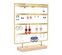 BoloShine Espositore per Orecchini, Espositore per Gioielli da Appendere Portagioie Porta Collane da Tavolo, Supporto per Orecchini Display a Orecchini per Collane Bracciali (Dorado)