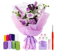 BoloShine Kit Uncinetto per Principianti, Rose e Bouquet Kit All'uncinetto Kit di Partenza con Video di Lstruzioni, Arredamento Creativo per la Casa, Regalo di Compleanno Ideale per Mamma e Sorelle