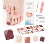 Boloshine Pellicole per Unghie in Gel Semi-Indurite, 32 Pezzi Unghie Gel Adesive UV Toenail Sticker, Full Cover Adesivi Smalto per Unghia Piedi Lampada UV/LED Richiesta - La Giovane Donna Pigra