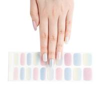 Boloshine Strisce per Smalto Gel Adesivo Unghie UV, 20 Pezzi Full Wraps Gel Nail Stickers UV, Pellicola per Unghie Autoadesiva per Donna Ragazze Manicure Fai da Te - Caramelle d'infanzia