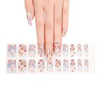 Boloshine Strisce per Smalto Gel Adesivo Unghie UV, 20 Pezzi Full Wraps Gel Nail Stickers UV, Pellicola per Unghie Autoadesiva per Donna Ragazze Manicure Fai da Te - Passeggiare Tra I Mari di Fiori