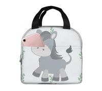 Bolsa de almuerzo con diseño de burro sonriente para hombres y mujeres, elegante y grande, reutilizable, para el trabajo, picnic y senderismo, 21,5 cm de largo x 13,7 cm de ancho x 20,3 cm de alto.