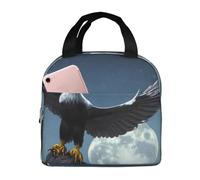 Bolsa de almuerzo con diseño de estrellas de águila para hombre y mujer, elegante y grande, reutilizable, para el trabajo, picnic y senderismo, 21,5 cm de largo x 13,7 cm de ancho x 20,3 cm de alto