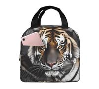 Bolsa de almuerzo con diseño de tigre en reposo para hombres y mujeres, elegante y grande, reutilizable, para el trabajo, picnic y senderismo, 21,5 cm de largo x 13,7 cm de ancho x 20,3 cm de alto.