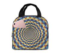 Bolsa de almuerzo con ilusión óptica en espiral para hombre y mujer, elegante y grande, con aislamiento térmico, reutilizable, para el trabajo, picnic y senderismo, 21,5 cm de largo x 13,7 cm de anc