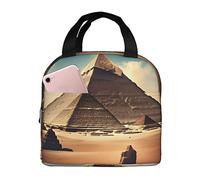 Bolsa de almuerzo "Sueño con las Pirámides de Keops" para hombres y mujeres. Elegante bolsa térmica grande para almuerzo, reutilizable para el trabajo, picnic y senderismo. 21,5 cm de largo x 13 cm