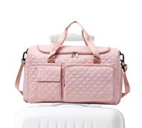 Bolsa Deporte Mujer - Bolso Viaje con Correa Ancha, Maleta Accesorios Gran Capacidad, Bolsa Gimnasio Con Separación Ropa Seca Y Mojada Para Toallas, Prendas, Rosa, verwijzen naar de beschrijving