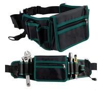Bolsa Herramientas Cinturón, Bolsa de Herramientas Cintura, Cinturon Herramientas Reforzado, 600D Oxford Impermeable, 2 Compart. 7 Bolsillos 1 Gancho, Cremallera Reforzada, Electricista Instalador