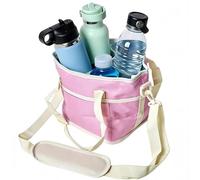 Bolsa Isotérmica Familiar con 4 Compartimentos para 4 Bebidas, Correa Ajustable, Reutilizable, 4 Portavasos para Botellas de Agua(Pink)